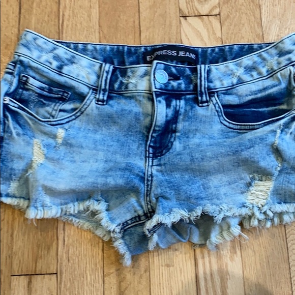Express Acid Wash Jean Shorts - Picture 2 of 7